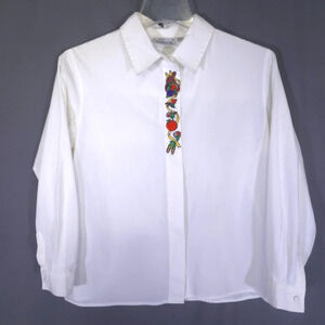 Vintage Basic Editions Autumn Button Down Blouse‎ Size Large Thanksgiving